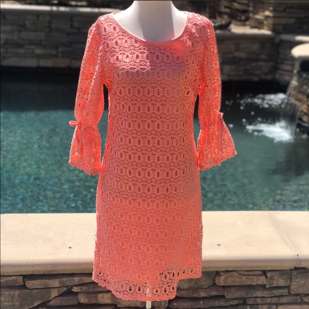 Peach Eyelet Dress